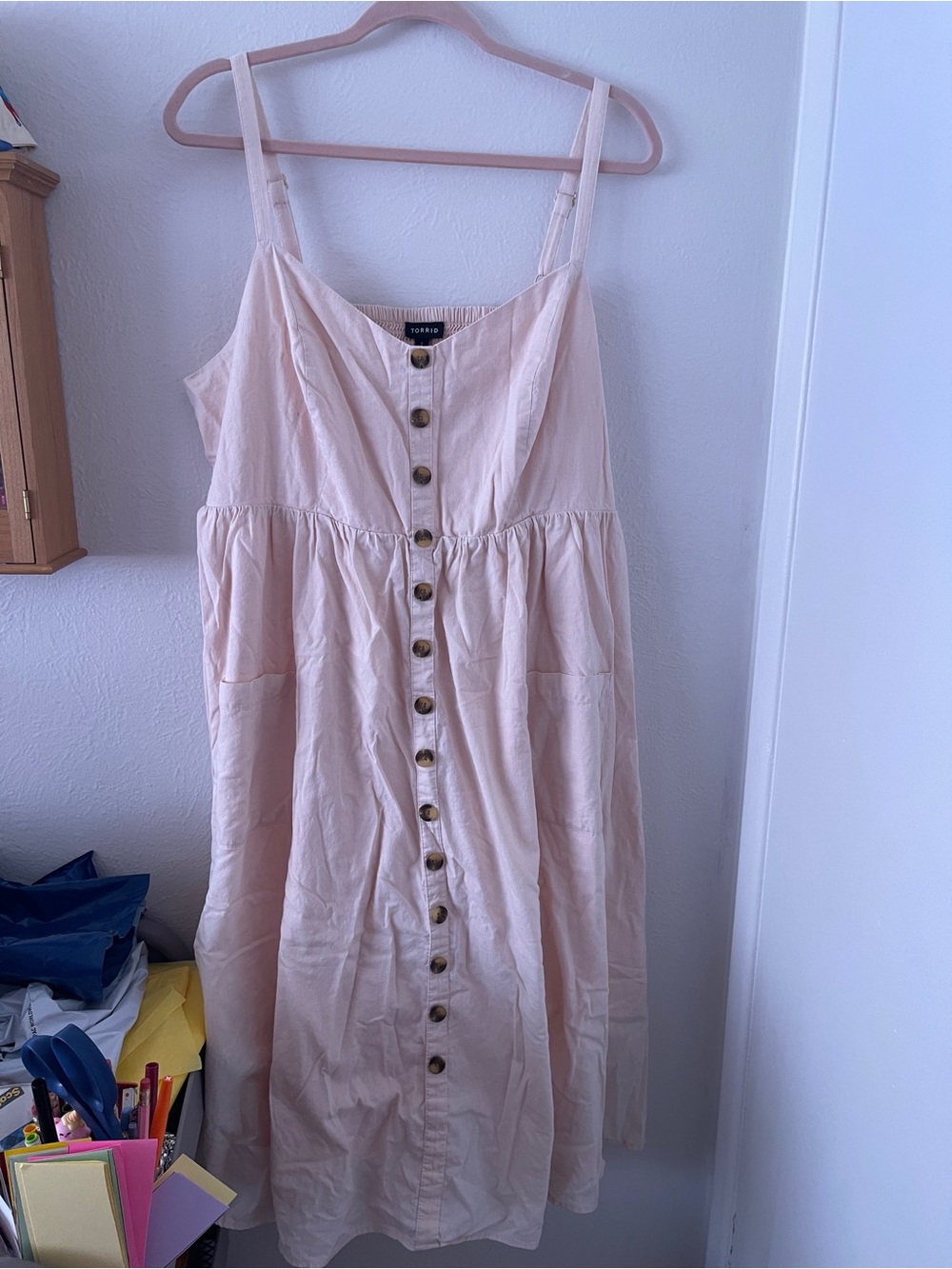 Linen/Cotton Blend Blush Dress, 2x